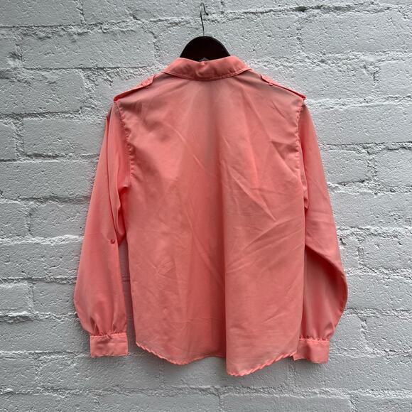 Vintage Diane Von Furstenberg Peach Button Down Blouse Size 8 - Picture 2 of 6